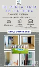 NEX-196664 - Casa en Renta, con 3 recamaras, con 2 baños, con 85 m2 de construcción en Lomas de Jiutepec, CP 62566, Morelos.