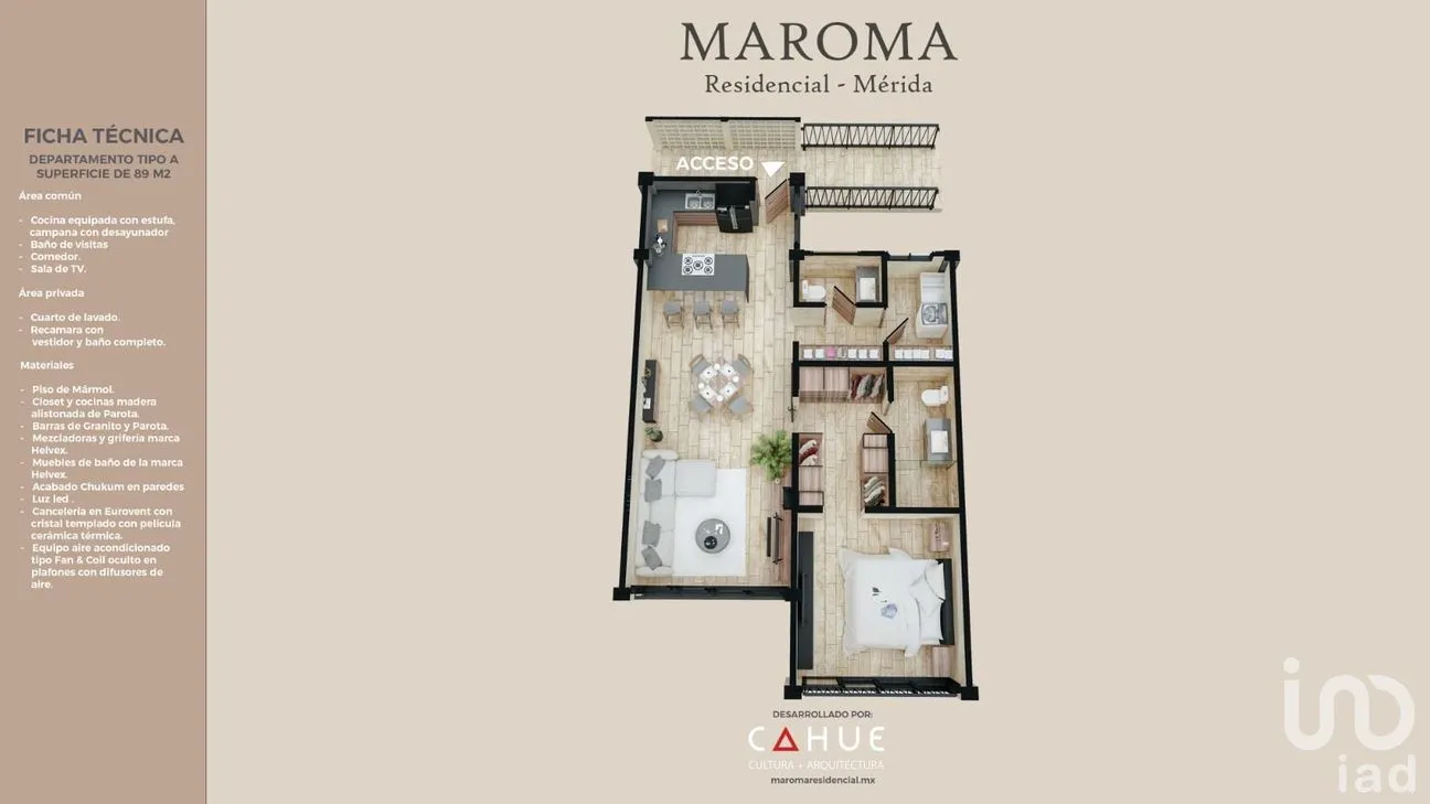 Departamento en Venta en Temozón, Temozón, Yucatán | NEX-213500 | iad México | Foto 4 de 4
