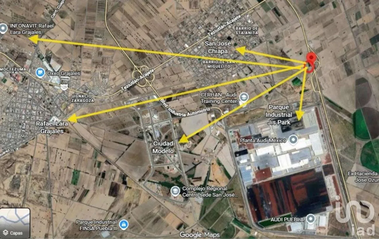 Terreno en Venta en Zona Industrial AUDI, San José Chiapa, Puebla | NEX-283997 | iad México | Foto 2 de 9
