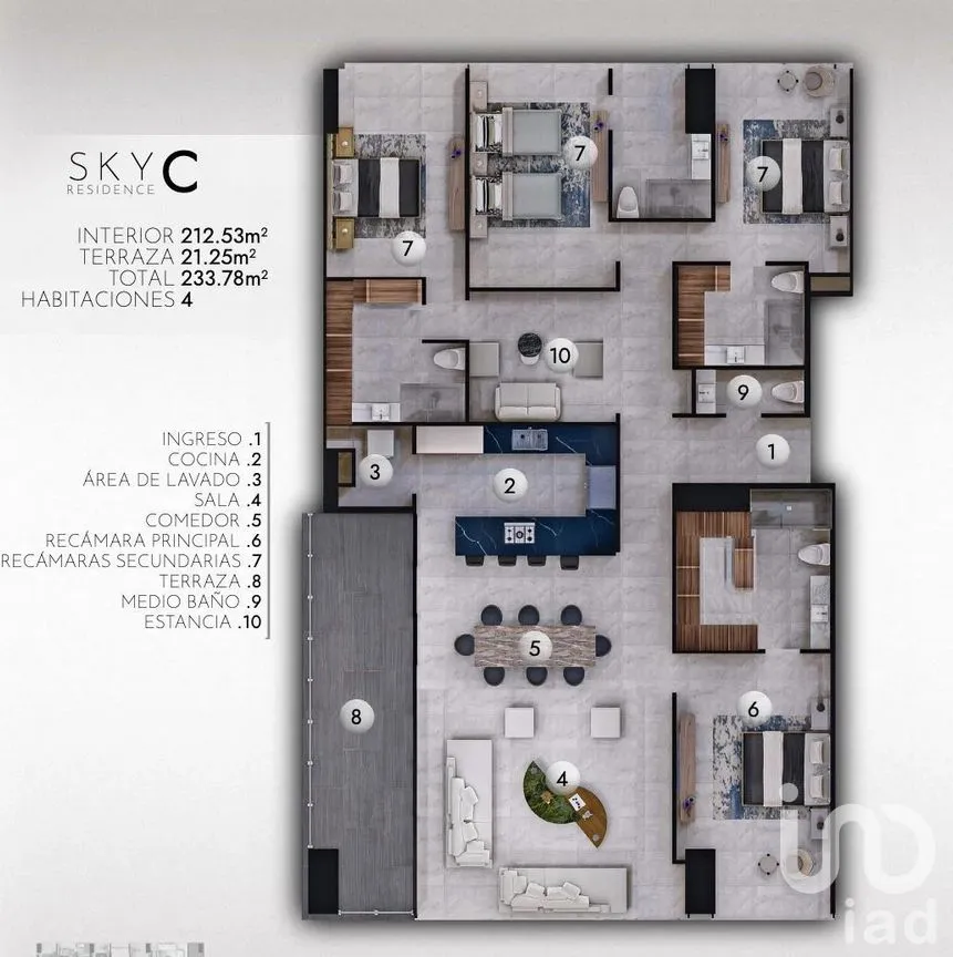 Departamento en Venta en Vallarta Universidad, Zapopan, Jalisco | NEX-299338 | iad México | Foto 7 de 13