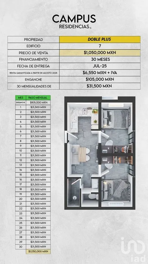 Departamento en Venta en Temozón Norte, Mérida, Yucatán | NEX-40627 | iad México | Foto 35 de 35
