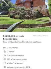 NEX-172421 - Casa en Venta, con 3 recamaras, con 2 baños, con 350 m2 de construcción en Cuxtitali, CP 29230, Chiapas.
