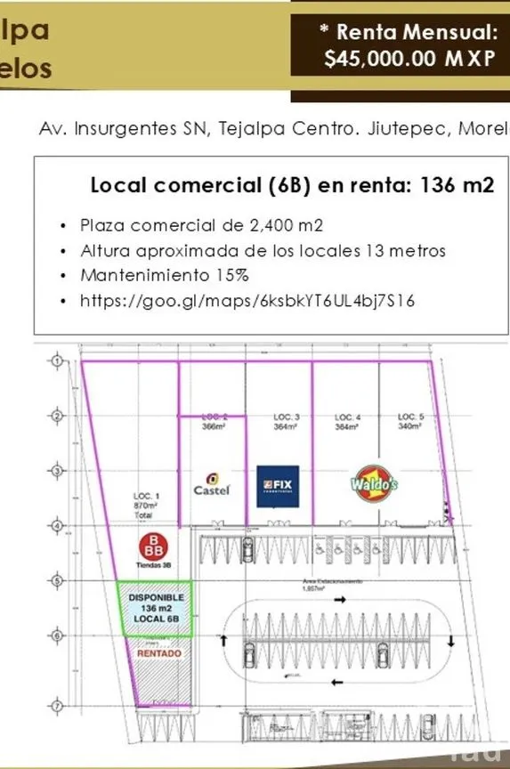 Local en Renta en Tejalpa, Jiutepec, Morelos | NEX-292377 | iad México | Foto 10 de 10