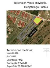 NEX-278222 - Terreno en Venta en La Joya de Santiago Mextla, CP 74160, Puebla.