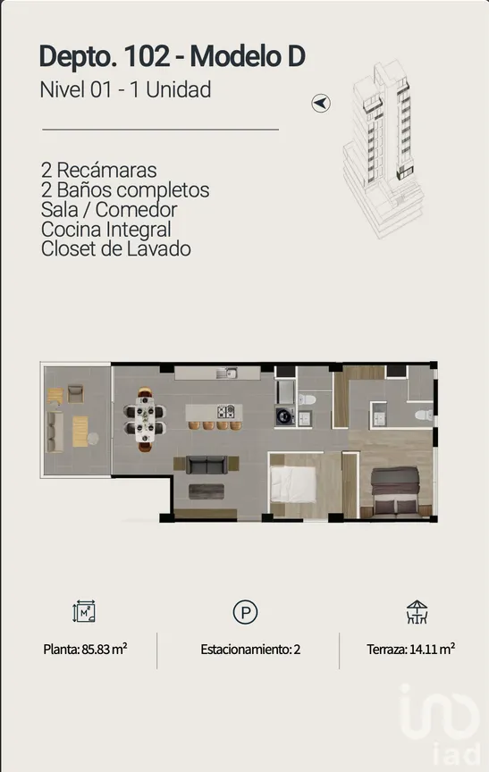Departamento en Venta en Providencia 1a Secc, Guadalajara, Jalisco | NEX-276596 | iad México | Foto 12 de 20