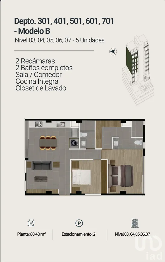 Departamento en Venta en Providencia 1a Secc, Guadalajara, Jalisco | NEX-276596 | iad México | Foto 15 de 20