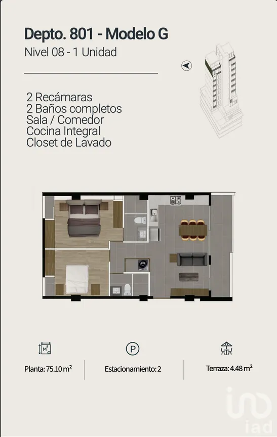 Departamento en Venta en Providencia 1a Secc, Guadalajara, Jalisco | NEX-276596 | iad México | Foto 17 de 20