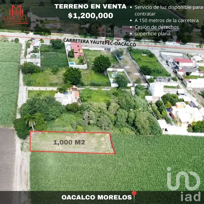 Terreno en Venta en Oacalco, Yautepec, Morelos | NEX-271842 | iad México | Foto 1 de 6