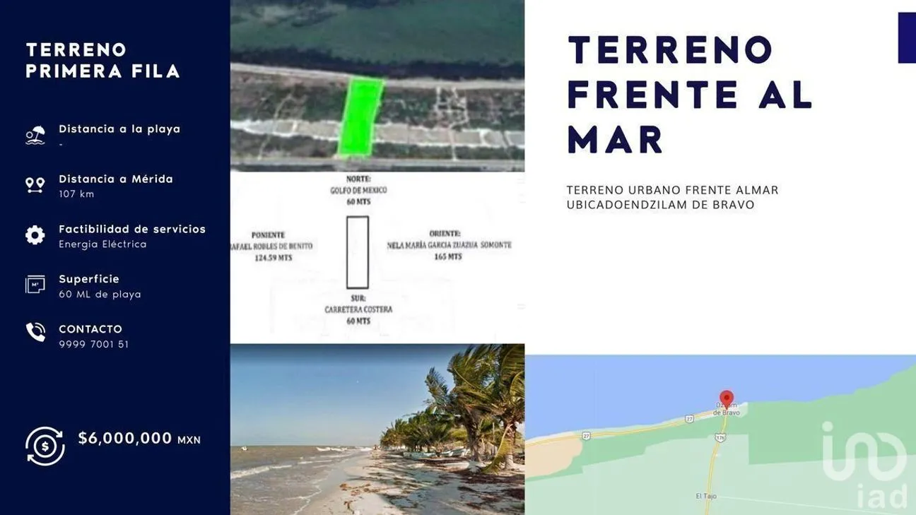 Terreno en Venta en Dzilam de Bravo, Dzilam de Bravo, Yucatán | NEX-230658 | iad México | Foto 2 de 3