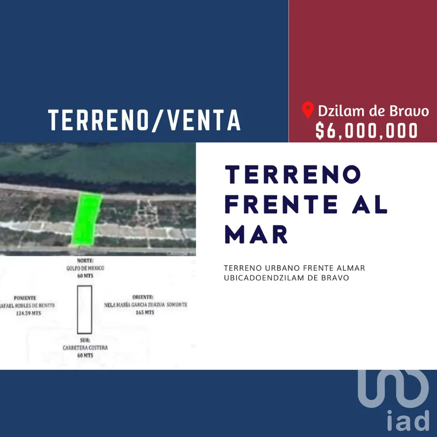 Terreno en Venta en Dzilam de Bravo, Dzilam de Bravo, Yucatán | NEX-230658 | iad México | Foto 1 de 3