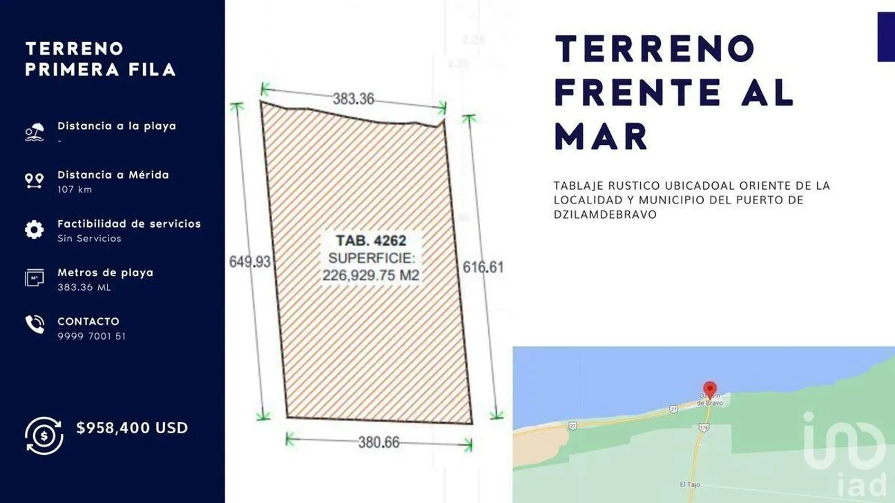 Terreno en Venta en Dzilam de Bravo, Dzilam de Bravo, Yucatán | NEX-230662 | iad México | Foto 2 de 3