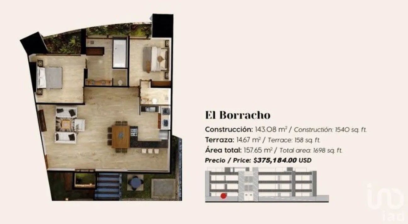 Departamento en Venta en Aldea Zamá, Tulum, Quintana Roo | NEX-228538 | iad México | Foto 3 de 9