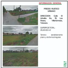 NEX-107241 - Terreno en Venta en Villahermosa Centro, CP 86000, Tabasco.
