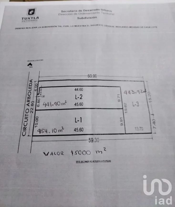 Terreno en Venta en Campestre Arenal, Tuxtla Gutiérrez, Chiapas | NEX-229661 | iad México | Foto 16 de 16