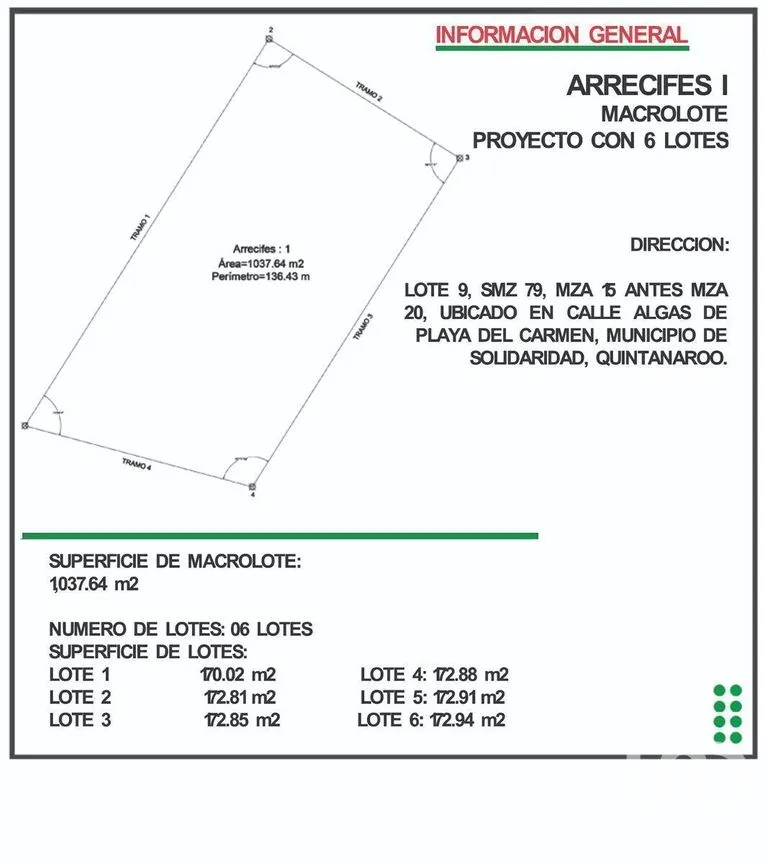 Terreno en Venta en Playa del Carmen, Solidaridad, Quintana Roo | NEX-229698 | iad México | Foto 1 de 2