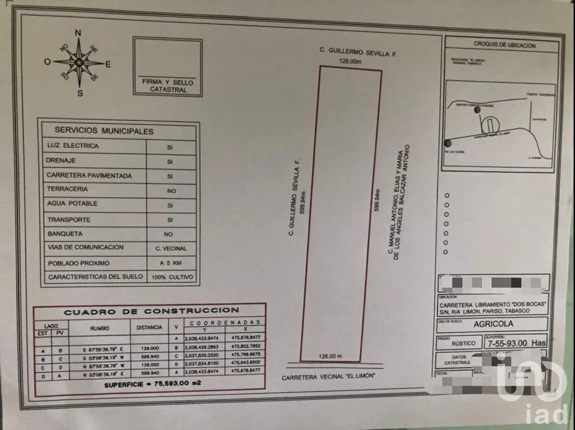 Terreno en Venta en El Limón, Paraíso, Tabasco | NEX-278507 | iad México | Foto 5 de 5