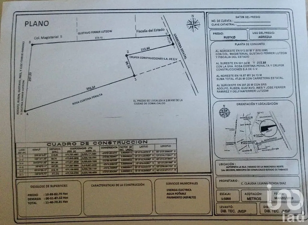 Terreno en Venta en Occidente 2a Secc, Comalcalco, Tabasco | NEX-284815 | iad México | Foto 4 de 4