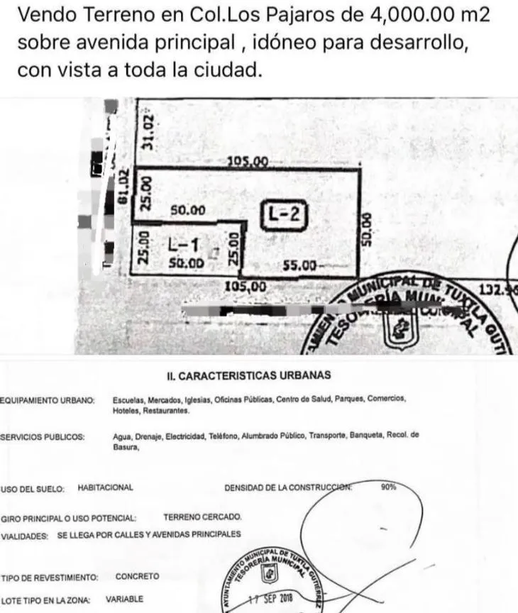 Terreno en Venta en Los Pájaros, Tuxtla Gutiérrez, Chiapas | NEX-278745 | iad México | Foto 6 de 6