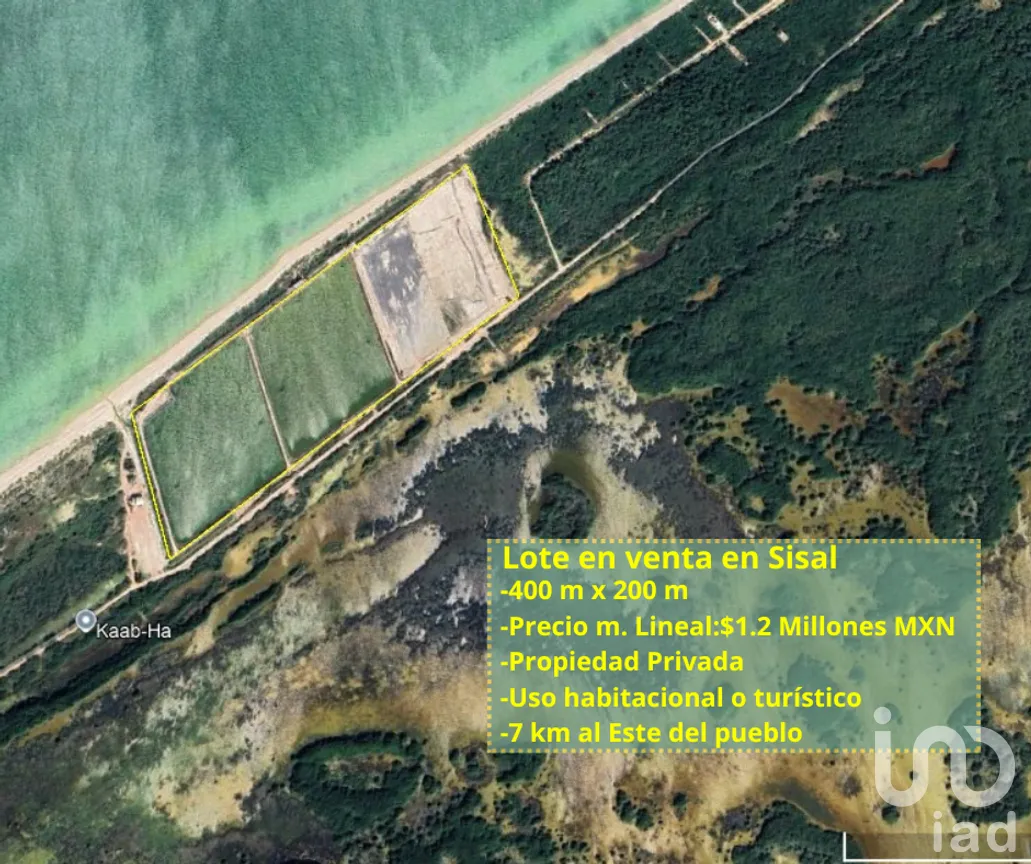 Terreno en Venta en Sisal, Hunucmá, Yucatán | NEX-279444 | iad México | Foto 1 de 5