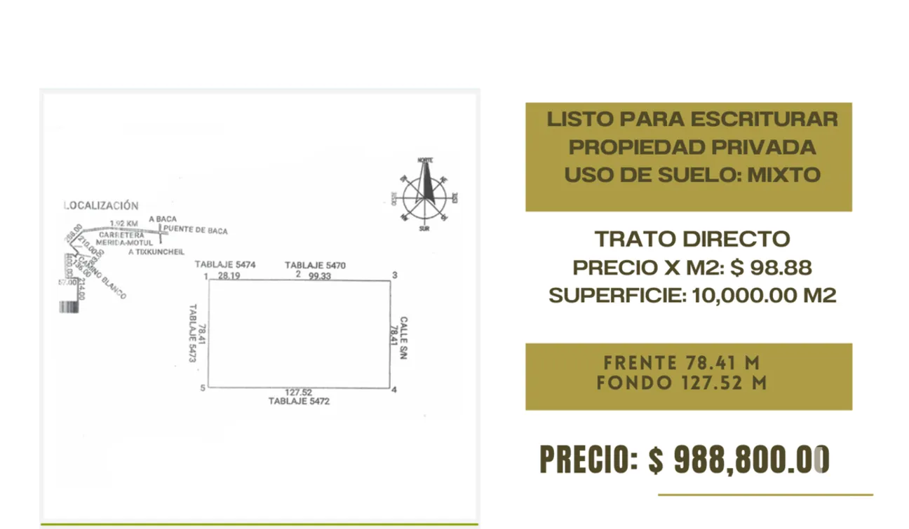 Terreno en Venta en Tixkuncheil, Baca, Yucatán | NEX-279518 | iad México | Foto 1 de 2