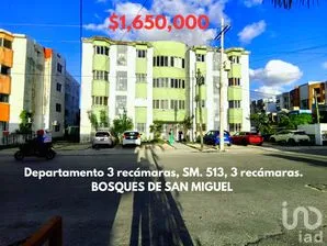 NEX-296649 - Departamento en Venta, con 3 recamaras, con 1 baño, con 83 m2 de construcción en Bosques San Miguel, CP 77535, Quintana Roo.