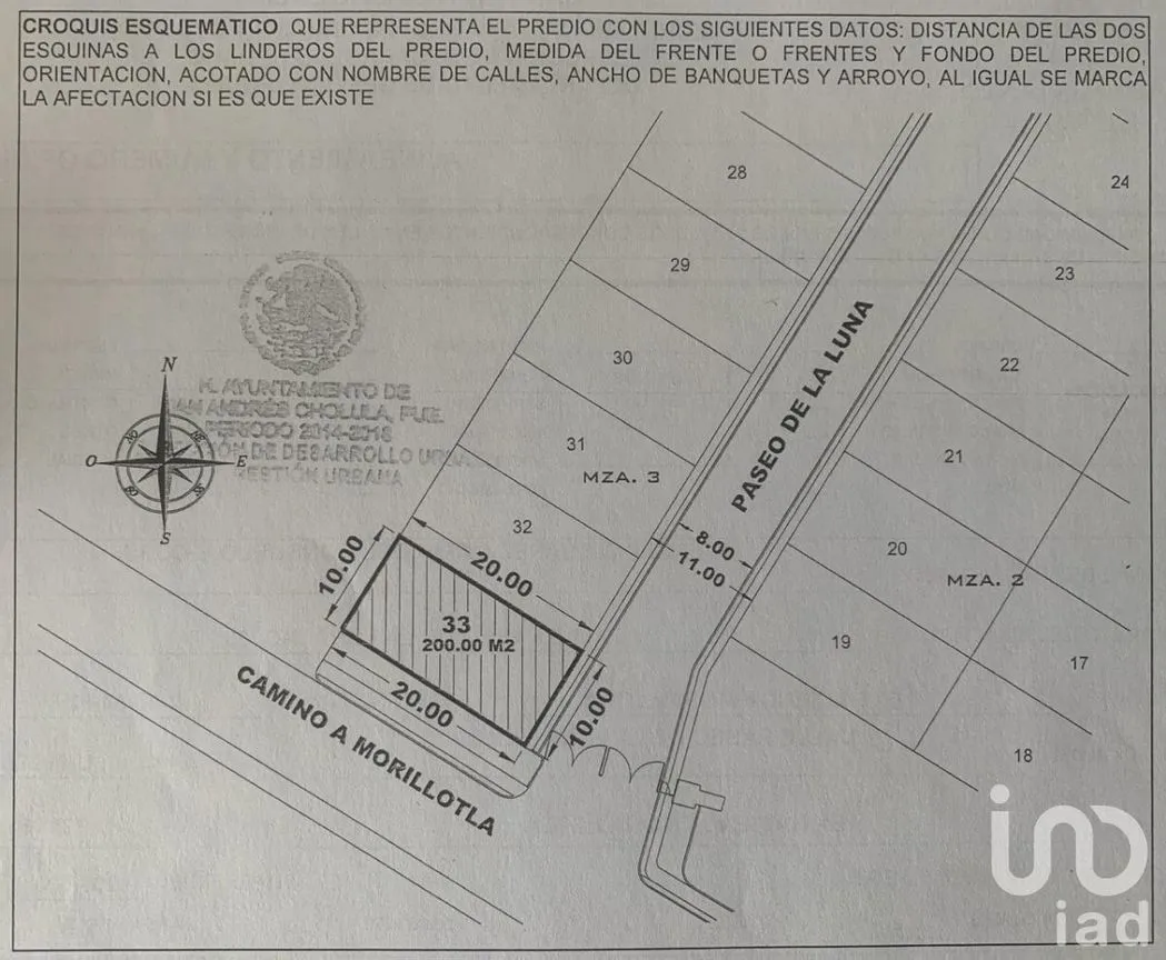 Terreno en Venta en Morillotla, San Andrés Cholula, Puebla | NEX-227892 | iad México | Foto 3 de 4