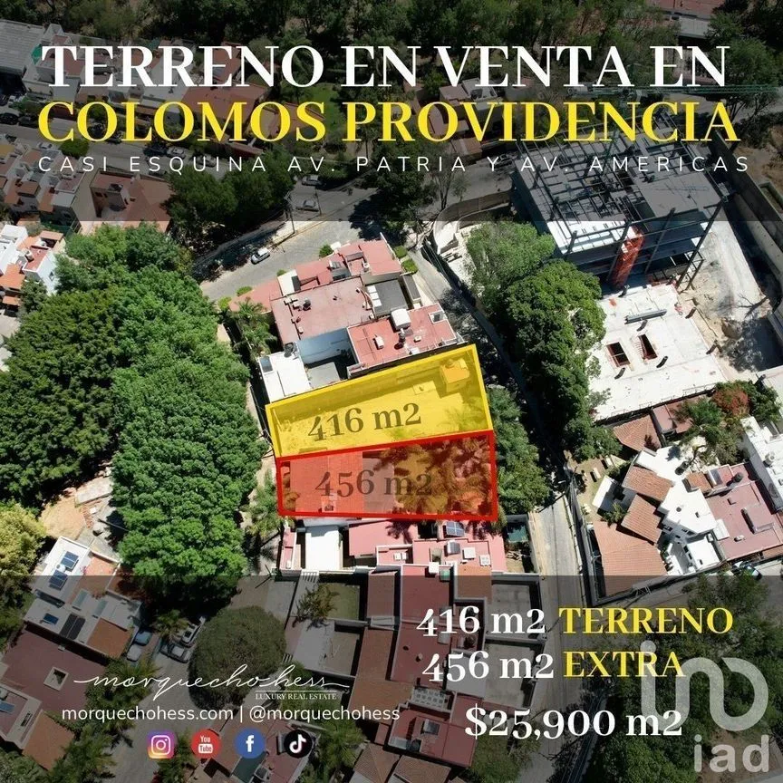 Terreno en Venta en Colomos Providencia, Guadalajara, Jalisco | NEX-229277 | iad México | Foto 1 de 13
