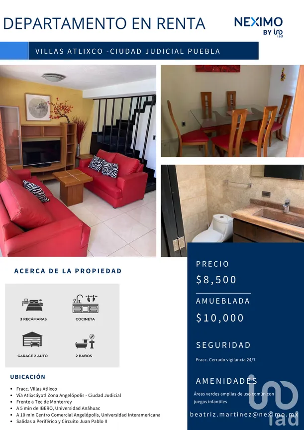 Casa en Renta en Villas de Atlixco, San Andrés Cholula, Puebla | NEX-153499 | iad México | Foto 10 de 10