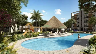 NEX-173664 - Departamento en Venta, con 2 recamaras, con 1 baño, con 75 m2 de construcción en Residencial Civitas, CP 77586, Quintana Roo.