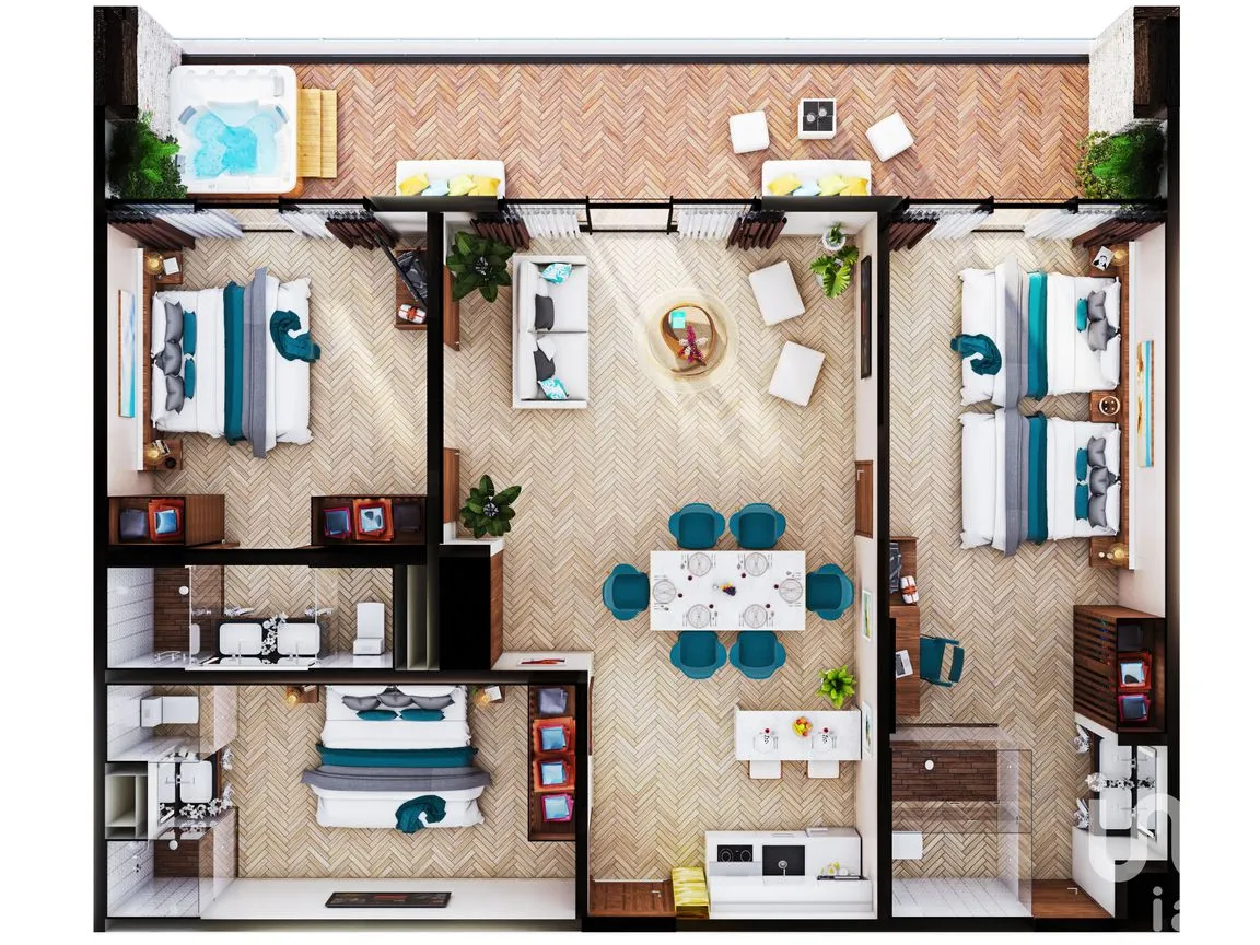 Departamento en Venta en Puerto Morelos, Puerto Morelos, Quintana Roo | NEX-183481 | iad México | Foto 7 de 8